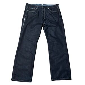 Levi's 569 Loose‎ Straight Fit Jeans Men's 36x32 Denim Dark Wash Selvedge